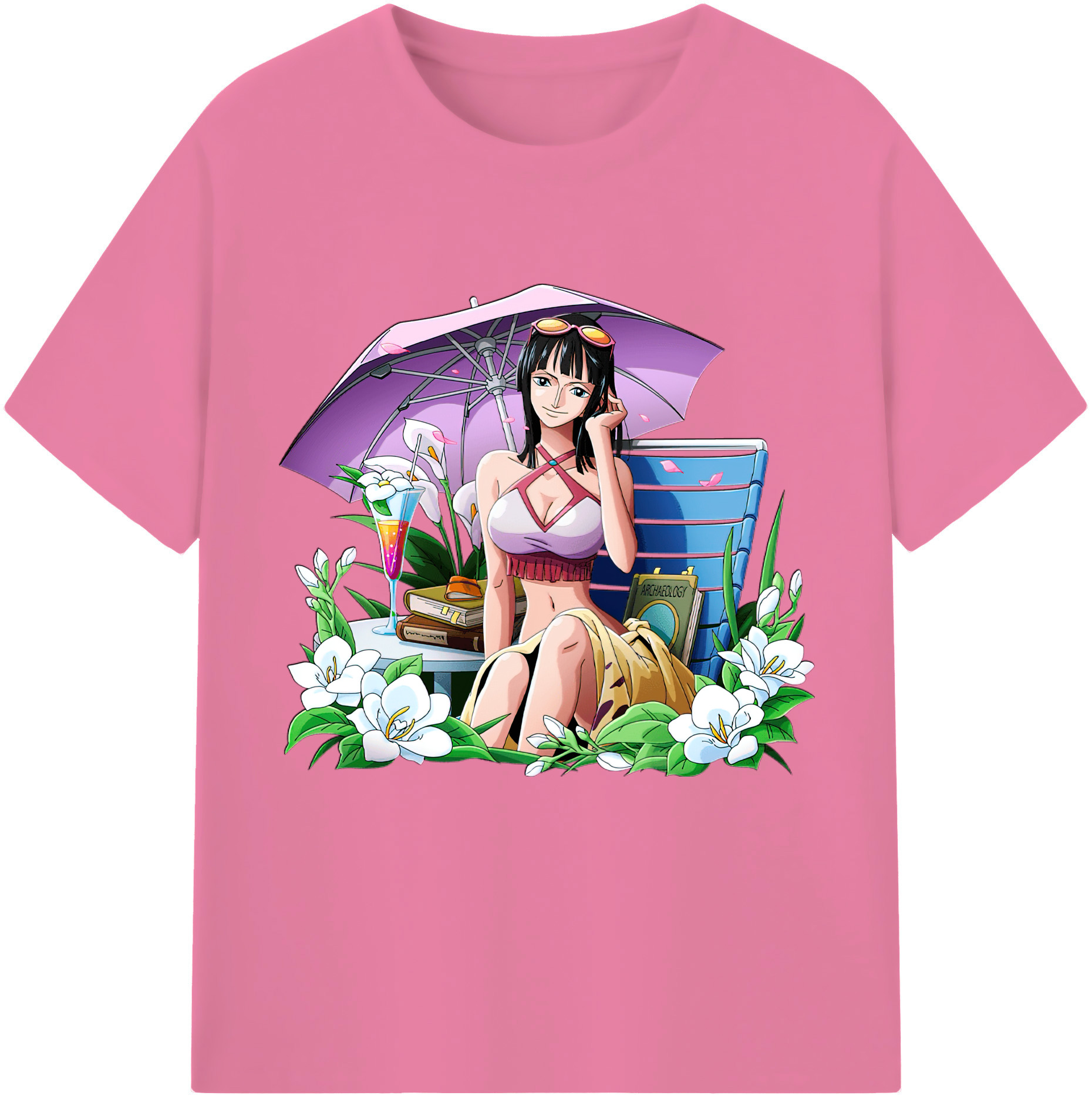 ワンピース ニコ・ロビン ONE PIECE Nico Robin 綿100％半袖Tシャツ（フロントプリント）